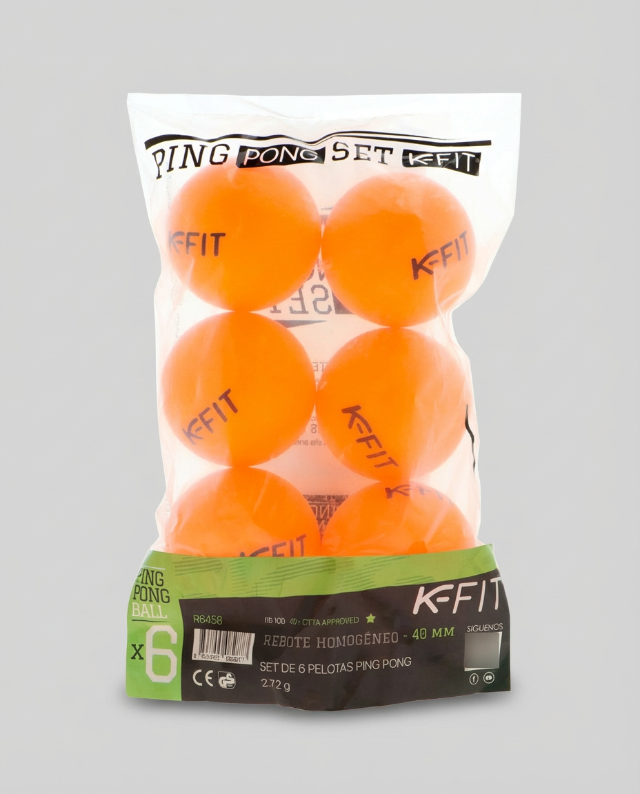 Pelotas De Ping Pong Naranja X6 10cm